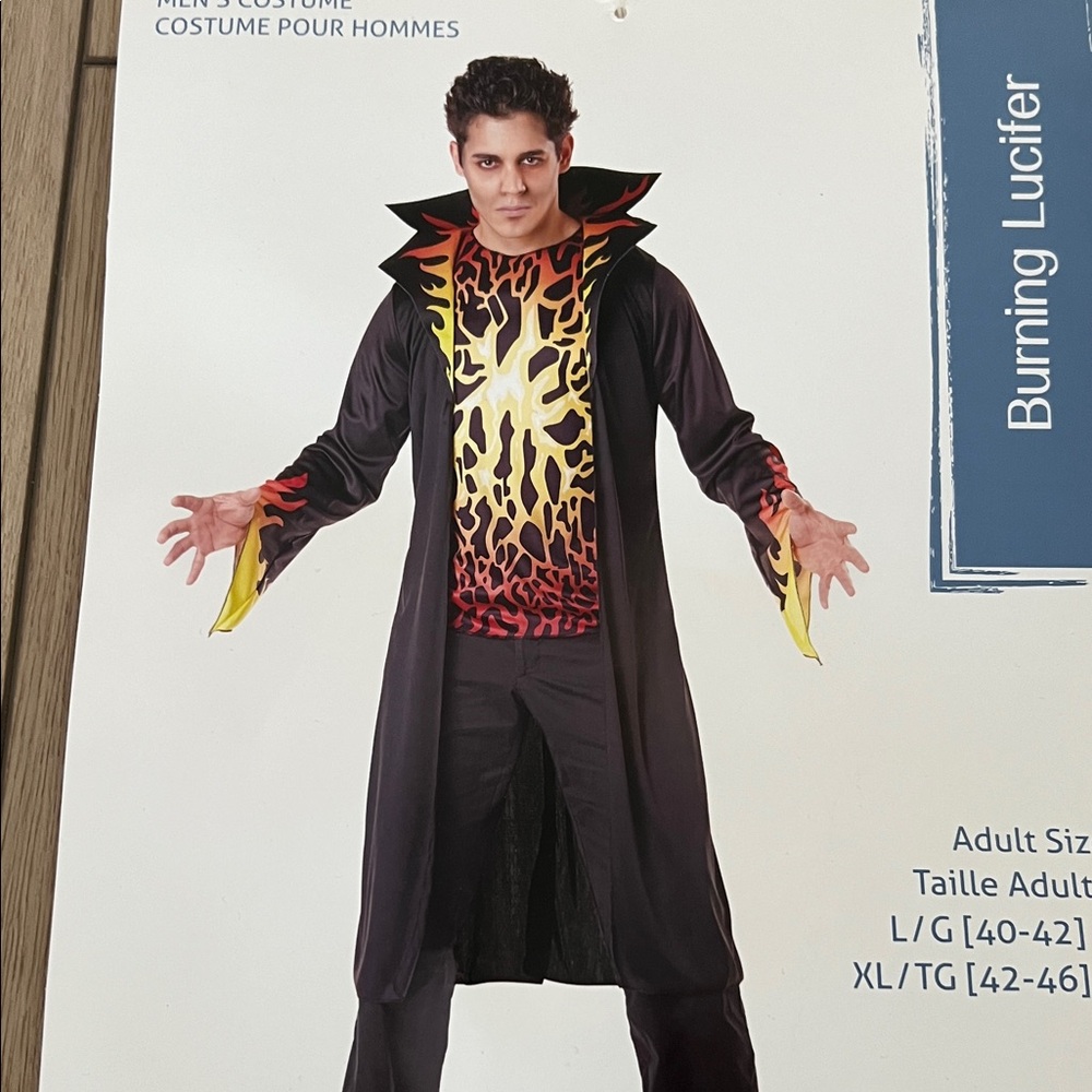 EUC - Burning Lucifer Adult Costume - Black, Red and Orange. - Picture 12 of 14
